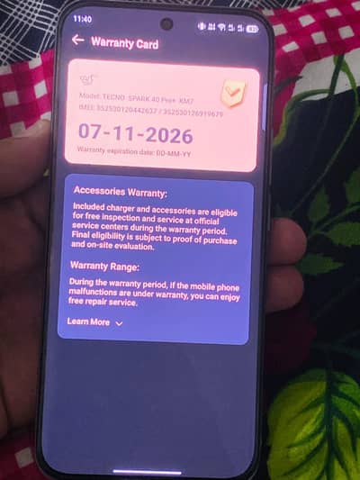 Tecno spark 40 pro plus 256 gb Silver most demanding Color