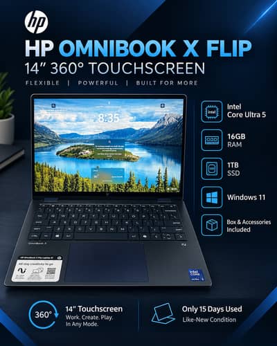 HP OmniBook X Flip 14” Touchscreen | Core Ultra 5 | 16GB RAM | 1TB SSD