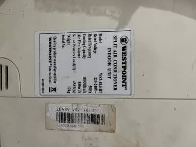WESTPOINT Split AC 1.5 Ton | In Best Working Condition