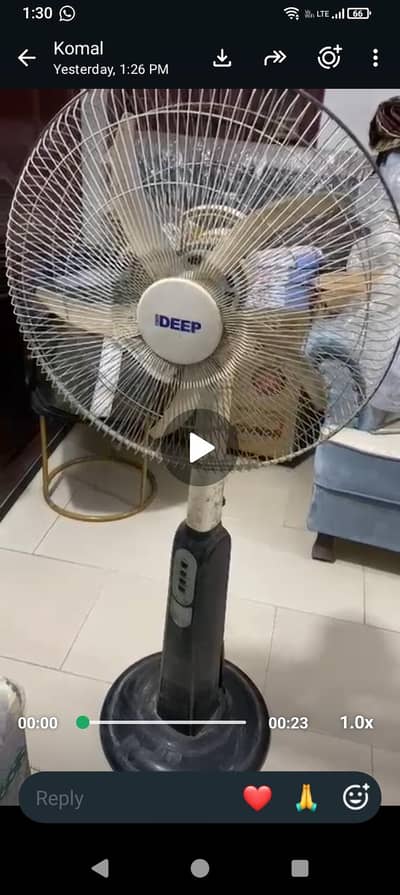 Rechargeable Fan for sale. Battery needs replacement