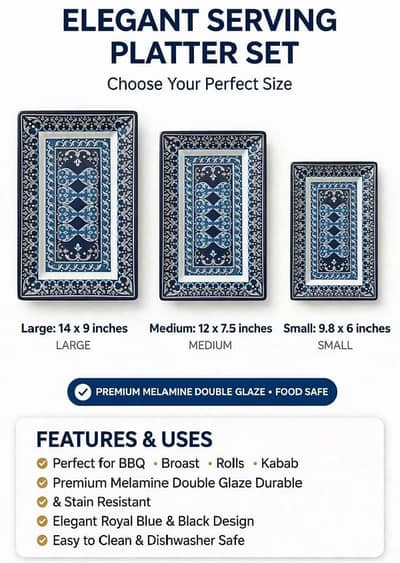 serving plater set Turkish style set of 3 new