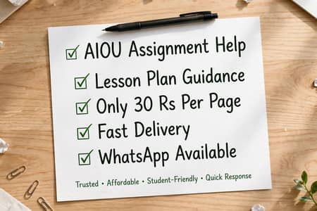 AIOU Assignment Writing Service Abbottabad - 30Rs Page