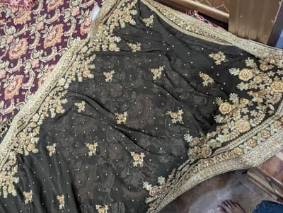 sari with stone work and embroidery