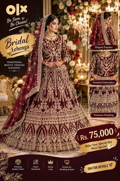 Luxury Bridal Lehenga | Heavy Embroidered Wedding Dress |