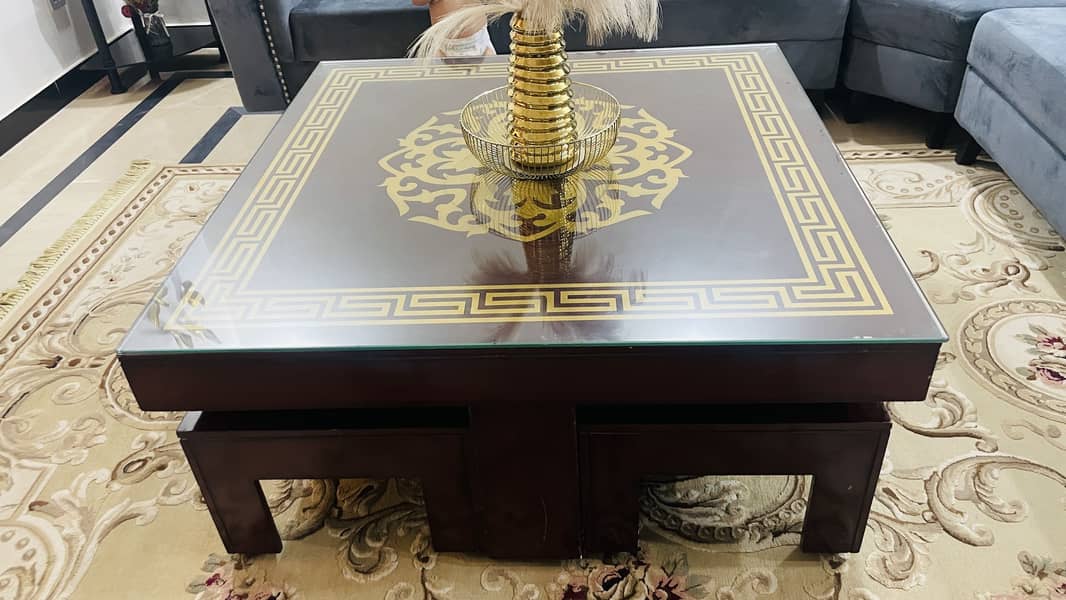 Table set with four stool sets 1