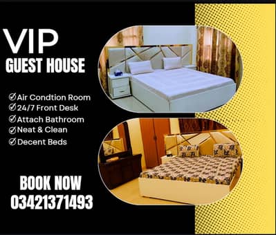 AC Guest House Room for Short Stay in Karachi | Free Parking & WiFi