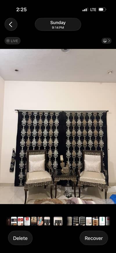 curtain velvet andchiffon