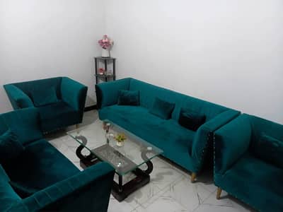 Emerald Green 7 seater sofa set 10/10 condition 8 years warranty