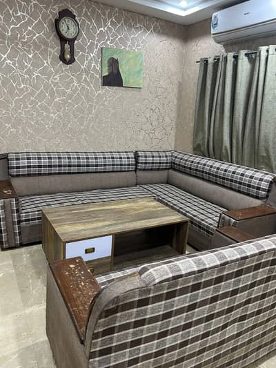 L shape 8 seater sofa, barely used