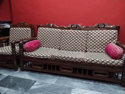 Genuine wooden used sofa  3 +1+1= 5 seater