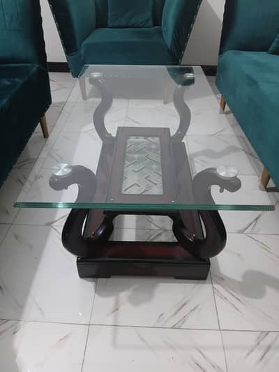 High quality Glass top Center table with high quality wooden frame