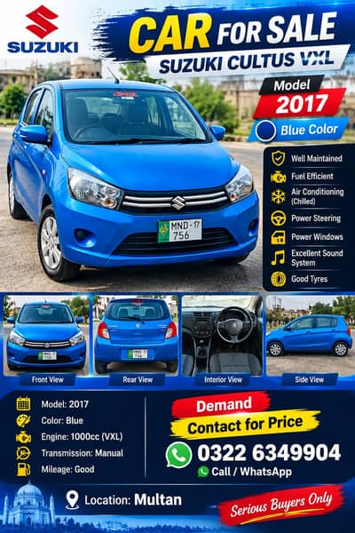 Suzuki Cultus VX 2017 – Good Condition