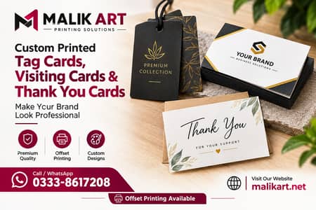 Premium Visiting Cards, Tag Cards & Thank You Cards Printing