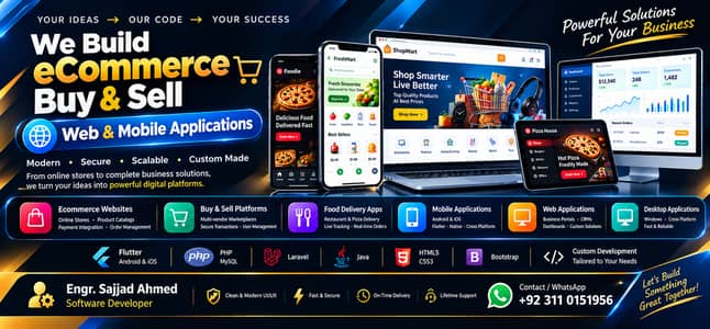 Softwares Development(Web applications,Ecommerce,Mobile Applications)