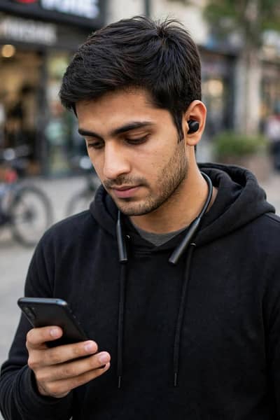 Neckband Earphones  - BT 5.3 - HD Bass - Magnetic