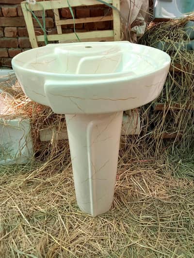 •  فینسی ماربل ٹیکسچر واش بیسن (Pedestal Basin) - Brand New