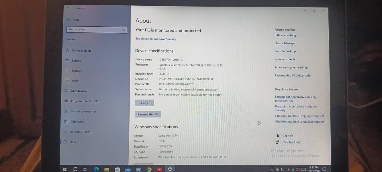 MacBook pro 2012 6