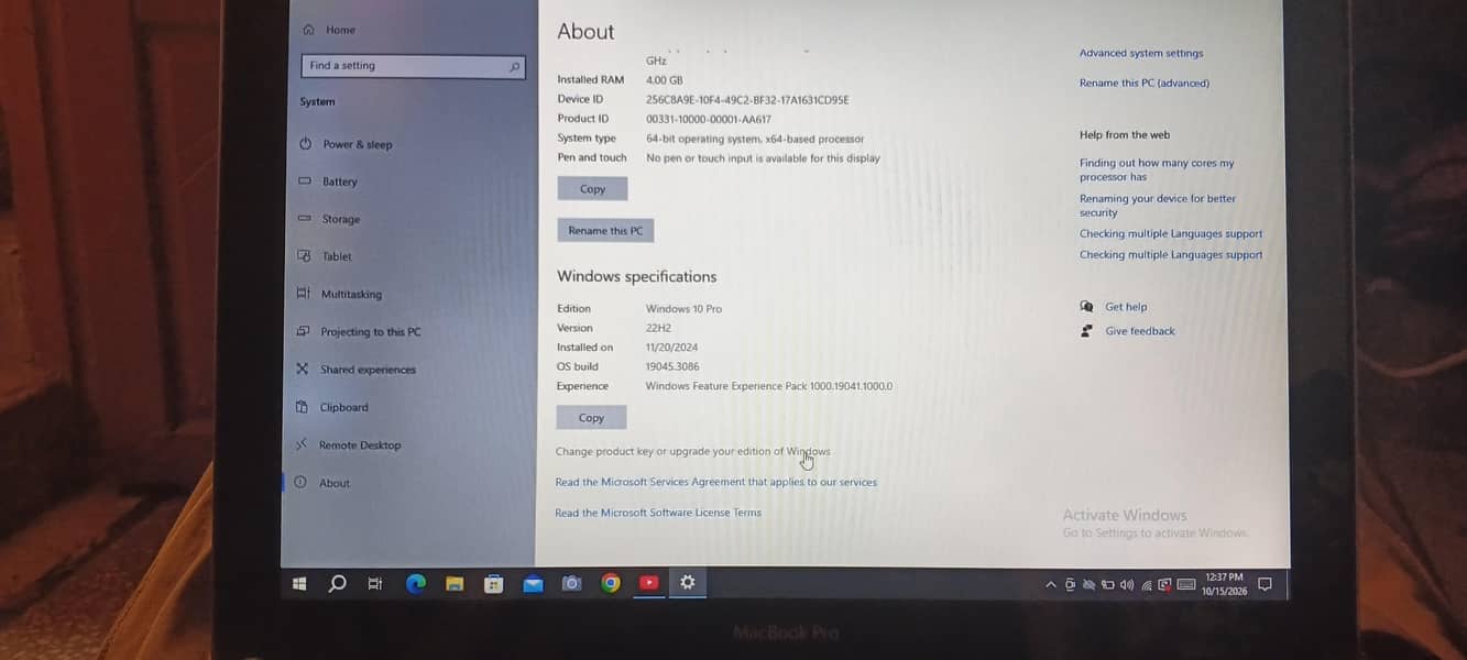 MacBook pro 2012 7
