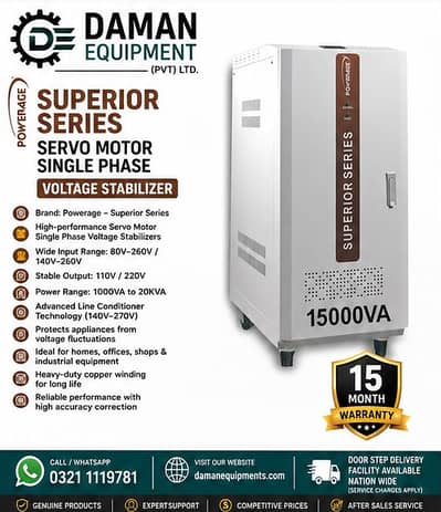 Voltage Stabilizer servo motor 20kVA 3phase