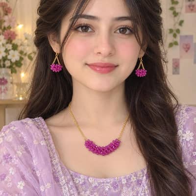 purple jewellery set