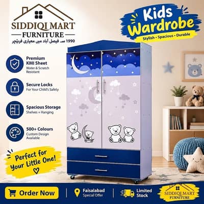 Premium 4-Door Wardrobe | Large Safe Almirah | Customize Size & Colors