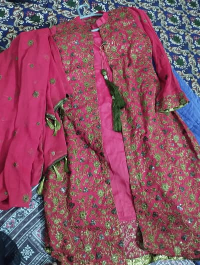 silk suit and chiffon gown