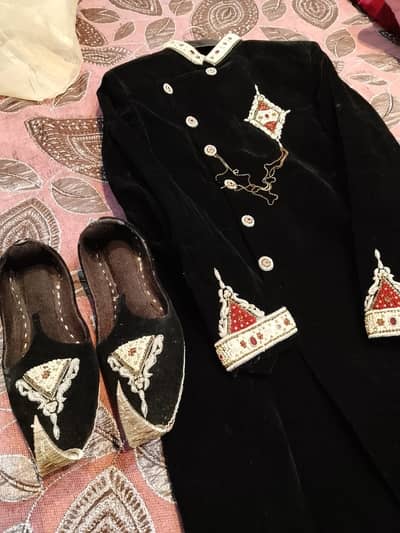 Sherwani For Sale| Groom Wedding Dress balck Valvet