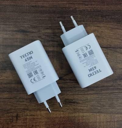 Imported TECNO 45W Fast Charger U450TEB Without Box