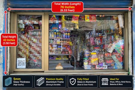 High Quality Aluminium Shop Front with 5mm Glass – For Sale