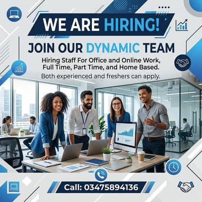 We are hiring staff for office work online and home base work