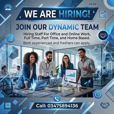We are Hiring staff for home office and online work male and females