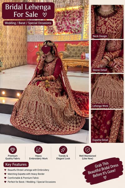bridal baraat Dress For sale