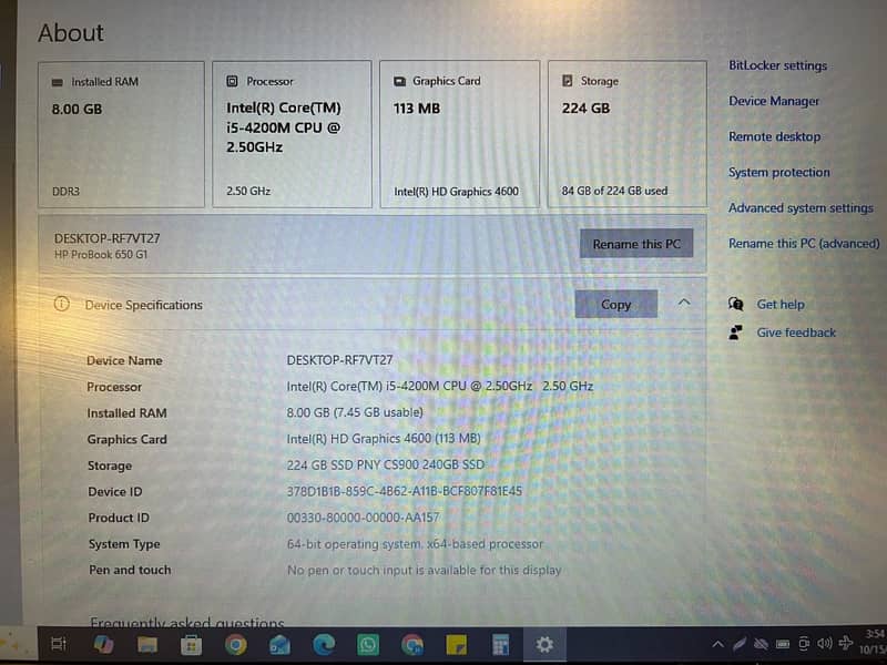HP EliteBook Pro 650G1 4th Generation Laptop 1