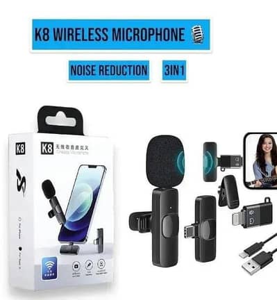 K8 Wirless Mic original 3 in 1 -for Android type C-tiktokyoutube