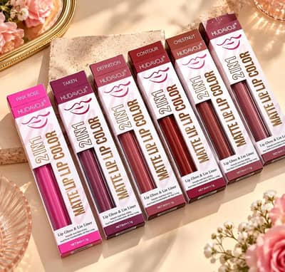 2 in 1 matte lip gloss + lipliner pencil magenta - shades of nude