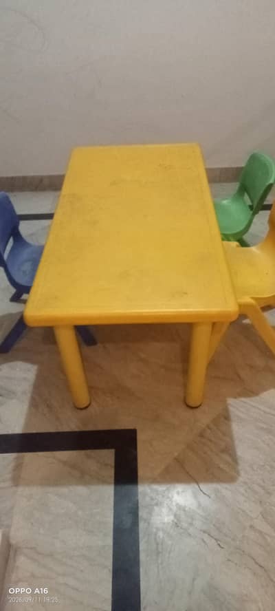 big study table with 3 chairs