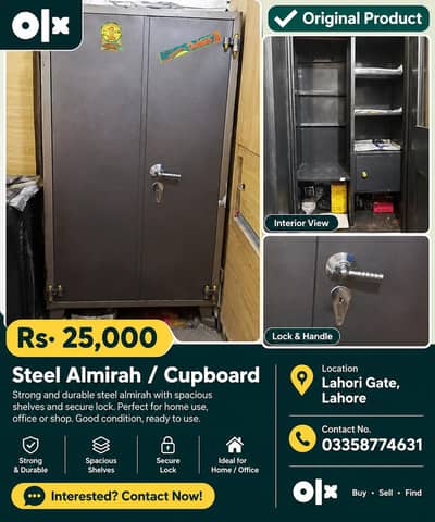 Steel Almari /Cupboard  with Lock Spacious storage Cabinet   For sale