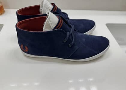 Fred Perry Byron Mens Size US 11 Blue Suede Mid Casual Lace Up