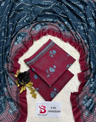 Bin Saeed 3 PC Printed Khaddar Suit - Winter Collection 2026