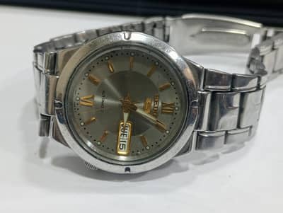 Seiko 5 automatic watch for men day and date 7s26 dual window