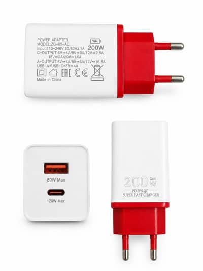 200W GaN Super Fast Charger | USB-A + USB-C Fast Charging Adapter