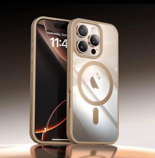 iPhone Desert Titanium Case with MagSafe, Camera Lens Protection and Wireless Charging for iPhone 12–16 Pro Max