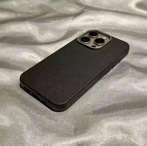 New Luxury Leather Case with Camera Lens Protection for iPhone 11 Pro Max, 12, 13, 14, 15, 16, 17 and Xs/Xs Max — Desert Titanium, Black Titanium, Natural Titanium