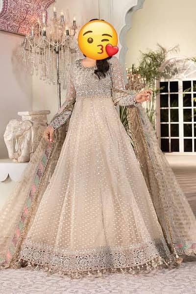 Maria B pearl white embroidered fancy dress BD-2208