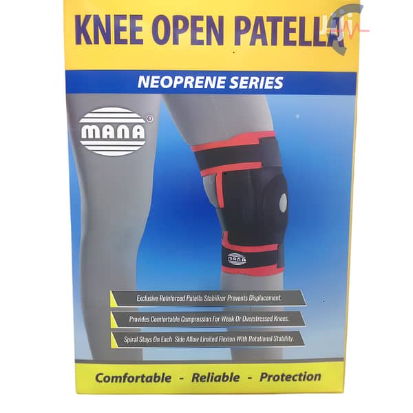 Original Mana Open Patella Knee Support Brace | Neoprene Compression Knee Band for ACL, MCL & Joint Pain (Sizes S to XL)
