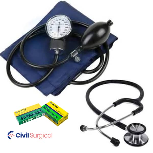 Master Original Manual Aneroid BP Apparatus with Stethoscope Set | Official Stamped Professional Dial Blood Pressure Machine & Clinical Kit