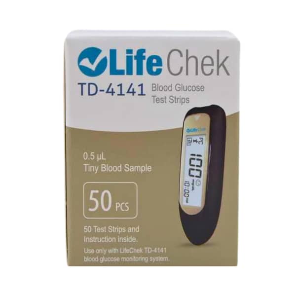 LifeChek Blood Glucose Test Strips | Pack of 50 Sugar Testing Strips for TD-4141 Glucometers