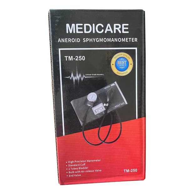 Medicare Manual Blood Pressure Monitor (Model TM-250) | Aneroid BP Apparatus & Meter for Home & Clinical Use