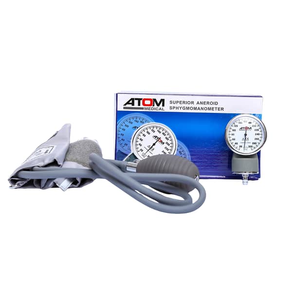 Atom Superior Aneroid Sphygmomanometer | Professional Manual Blood Pressure Cuff & Monitor
