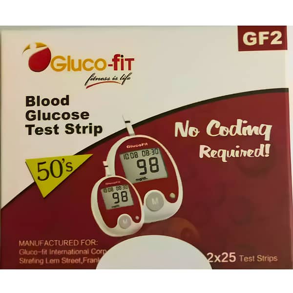 Glucofit Blood Glucose Test Strips | Sugar Testing Strips for Glucofit Glucometers (25 & 50 Pack Variations)